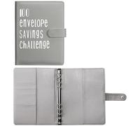 Retro Notebook Folder Savings Challenge Loose-Leaf Budget With Cash Envelopes Fund Management System(Gray shell)