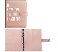 Retro Notebook Folder Savings Challenge Loose-Leaf Budget With Cash Envelopes Fund Management System(Pink B shell)