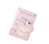 Retro Notebook Portable Milk Cat Notebook Planner Yearly Calendar Weekly Diary Cute School Stationery(Color 02 Color 04)
