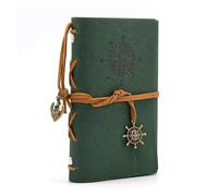 Retro notebooks and Diaries, Schedule Books, sketchbooks, Leather Soft Covers(Green)