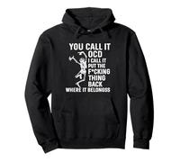 Retro OCD Skeleton - Funny OCD For Neat Freaks & Organizers Pullover Hoodie