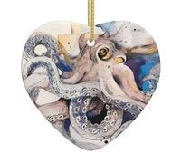 Retro Octopus Christmas Ceramic Ornaments Decoration For Tree Decorative Hanging Ornament