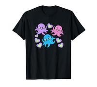 Retro Octopus Heart Octopus Hearts Girls Boys Child 80s Baby T-Shirt