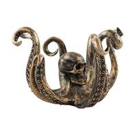Retro Octopus Skull Resin Statue | Counter Top Tea Cup Holder, Mug Holder Table Decoration, Kitchen Restaurant Home Bar Accessories