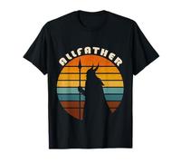 Retro Odin Allfather Spear & Ravens Vintage Norse Viking Gra T-Shirt