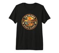 Retro Okinawa Shisa Lion Travel Ryukyu Islands Souvenir Premium T-Shirt