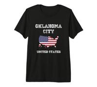 Retro Oklahoma City United States Distressed USA Flag Premium T-Shirt