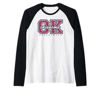 Retro Oklahoma Volleyball Pink Leopard Collegiate State Art Raglan Baseball Tee