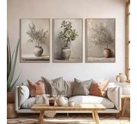 Retro Old -fashioned Plants Vases Poster Canvas Painting And Prints For Living Room Bedroom Wall Art Home Decor 60x90cm-3Pcs Frameless