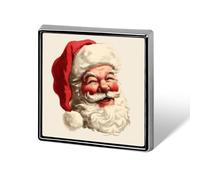Retro Old Fashioned Santa Clause Smiling Unisex Brooches & Pins Square Lightweight Lapel Badge Jewelry for Clothing Shawl Hat