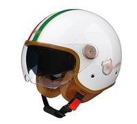 Retro Open-Face Motorbike Helmets Unisex-Adult Motorcycle Half Face Helmets with Sun Visor DOT/ECE Approved Scooter Jet Helmet for Cruiser Chopper ATV Racing Moped (Color : A1, Size : 58-60cm)