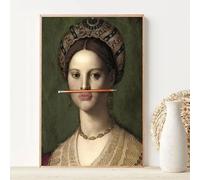 Retro Orange Pencil Lady Canvas Art Prints European Classical Nobility Portrait Painting Poster For Home Wall Decor 30x45cm Frameless