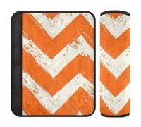 Retro Orange White Wave Lines Stripe 2 Pack car seat Shoulder pad Protects Your Neck and Shoulders for Sedan accesorios para carro