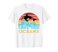 Retro Orca Killer Whale Save The Ocean Marine Biologists T-Shirt