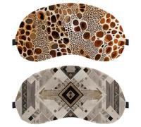 Retro Oriental Ethnic Pattern 2 Pack Light-Blocking Soft Breathable Eye Masks with Eye Patches and Sleep Masks