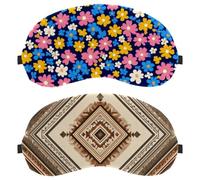 Retro Oriental Ethnic Pattern 2-Pack Light-Blocking Soft Breathable Sleep Mask Eye Patch Eye Cover