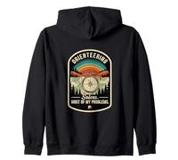 Retro Orienteering Solves Most Of My Problems Fun Navigator Zip Hoodie