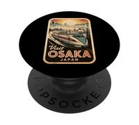 Retro Osaka Japan Train Travel Vintage Japanese Souvenir PopSockets Adhesive PopGrip