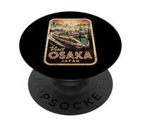 Retro Osaka Japan Train Travel Vintage Japanese Souvenir PopSockets Adhesive PopGrip