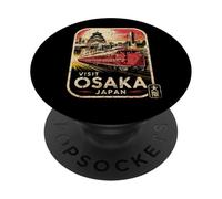 Retro Osaka Japan Train Travel Vintage Japanese Souvenir PopSockets Adhesive PopGrip