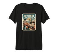 Retro Osaka Station Japan Train Vintage Japanese Kanji Premium T-Shirt