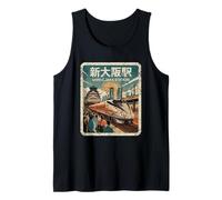 Retro Osaka Station Japan Train Vintage Japanese Kanji Tank Top