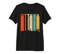 Retro Ottawa Canada Cityscape Downtown Skyline Distressed Premium T-Shirt