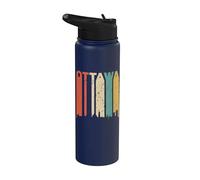 Retro Ottawa Canada Cityscape Downtown Skyline Distressed Stainless Steel Insulated Water Bottle