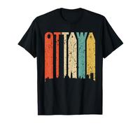 Retro Ottawa Canada Cityscape Downtown Skyline Distressed T-Shirt