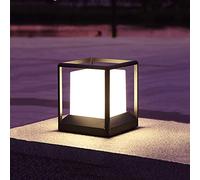 Retro Outdoor E27 Black Pedestal lamp Aluminum and Acrylic Pillar Headlamp IP44 Way Lights Villa Hotel Lawn Yard Garden Balcony Patio Pillar Lighting 17 * 17 * 21cm