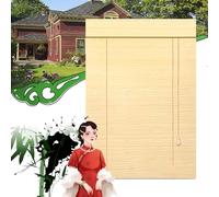 Retro Outdoor Shades for Patio Bamboo Roller Blinds, Bamboo Roll Up Blinds Bamboo Roll Up Shades, Bamboo Shades Blinds Porch blinds Outdoor/Indoor Window Privacy 15×67in（W×H）White