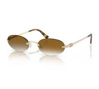 Retro Oval Small Sunglasses for Women Men, 2025 Trendy Fashion Narrow 90s Y2K Sun Glasses Designer Sunnies, Gold Frame-gradientbrown Lens, S