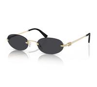 Retro Oval Small Sunglasses for Women Men, 2025 Trendy Fashion Narrow 90s Y2K Sun Glasses Designer Sunnies, Gold Frame-black Lens, S