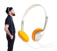 Retro Over Ear Earphones - Portable Style Wired Headphone, Vintage Music Headset | Mini Style Sound Experience For E-Learning, Testing In Classrooms Libraries, And Listening To Music