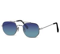 Retro Oversized Square Sunglasses Silver Frame Blue Lens Men's Vintage Round & Square Sunglasses Retro Tinted Vintage Style UV Shades