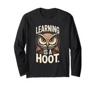 Retro Owl Learning is A Hoot Vintage Education Long Sleeve T-Shirt