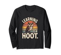 Retro Owl Learning is A Hoot Vintage Education Long Sleeve T-Shirt
