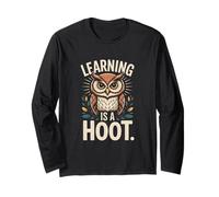 Retro Owl Learning is A Hoot Vintage Education Long Sleeve T-Shirt