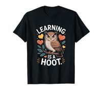 Retro Owl Learning is A Hoot Vintage Education T-Shirt