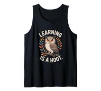 Retro Owl Learning is A Hoot Vintage Education Tank Top