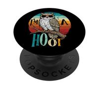 Retro Owl Pun Im a Hoot Bird Lover Sarcastic Saying Funny PopSockets Adhesive PopGrip