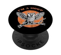 Retro Owl Pun Im a Hoot Bird Lover Sarcastic Saying Funny PopSockets Adhesive PopGrip