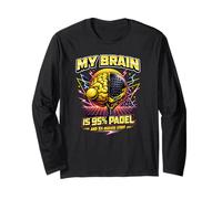 Retro Padel - My Brain is 95% Padel and 5% Useless Long Sleeve T-Shirt