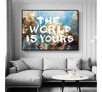 Retro Painting The World Is Yours Scarface Trippy PSYCHEDELIC Posters And Prints On Canvas Wall Art Picture for Living Room 60x80cm(24x31in) Frameless