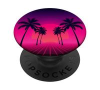 Retro Palm Sunset Tropical Horizon Design PopSockets Adhesive PopGrip