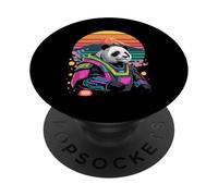 Retro Panda Bear Samurai Pandas PopSockets Adhesive PopGrip
