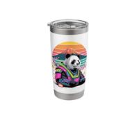 Retro Panda Bear Samurai Pandas Stainless Steel Insulated Tumbler