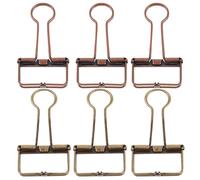 Retro Paper Clips 6 Pcs Iron File Clamp for Organising Papers
