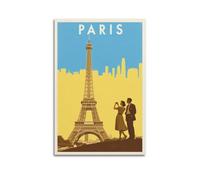 Retro Paris Cityscape Travel Poster Eiffel Tower Poster Decorative Painting Canvas Wall Posters And Art Picture Print Modern Family Bedroom Decor Posters 24x36inch(60x90cm)