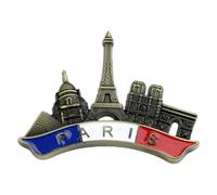 Retro Paris Fridge Magnets - Colorful Retro Paris Decorative Metal Sticker for Refrigerator, Creative Stereo Cartoon Retro Landscape Shape | Kitchen Travel Souvenirs Magnet